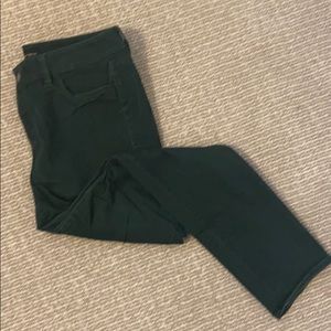Ann Taylor Sz 8 curvy Green Velour skinny pants